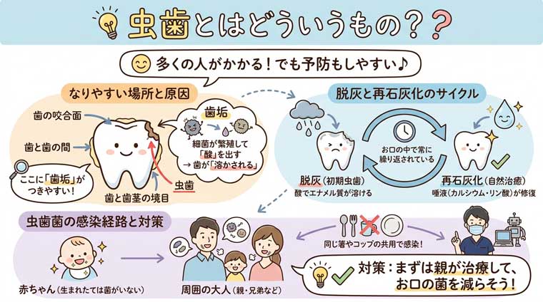 虫歯とはどういうもの？の図解