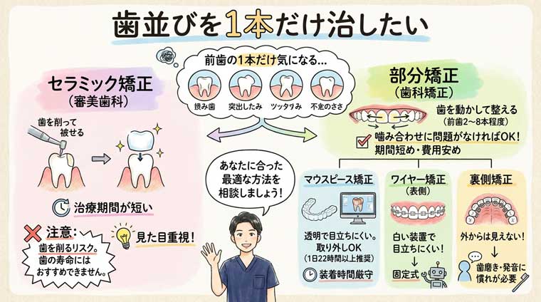 歯並びを1本だけ治したいの図解