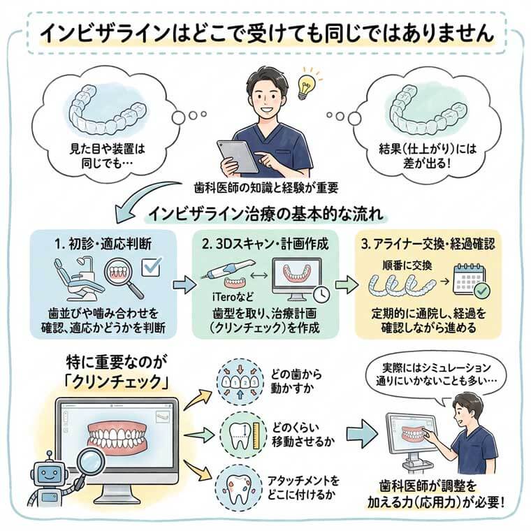 インビザラインはどこで受けても同じではありませんの図解