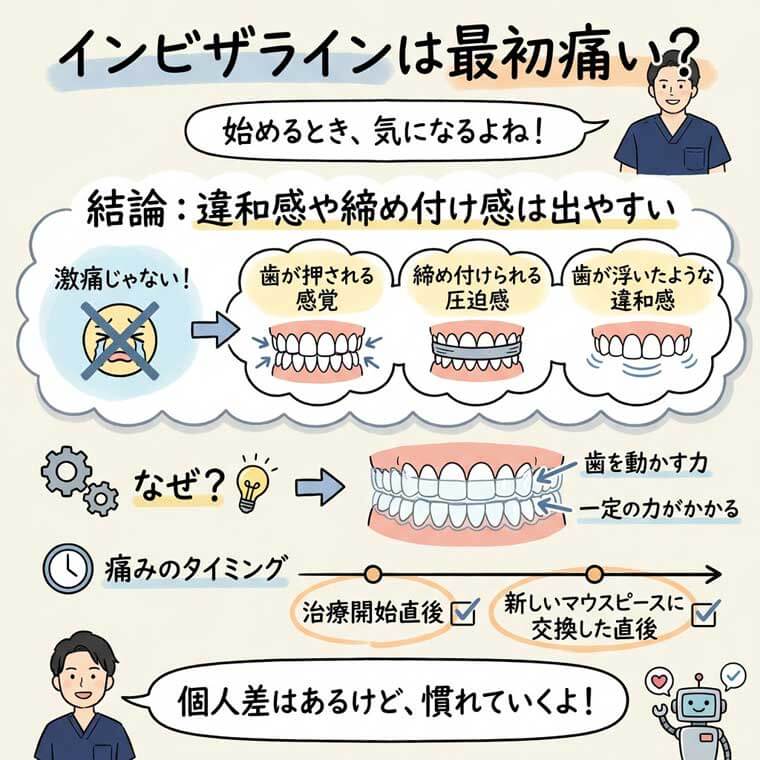 インビザラインは最初痛い？の図解