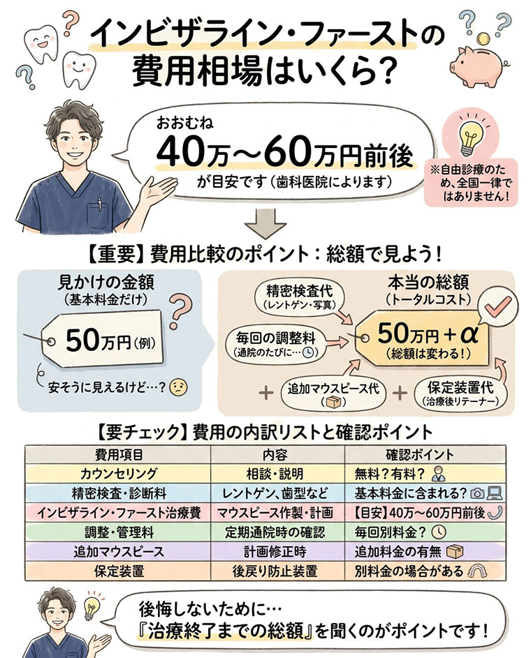 インビザライン・ファーストの費用の相場はいくらですか？の図解